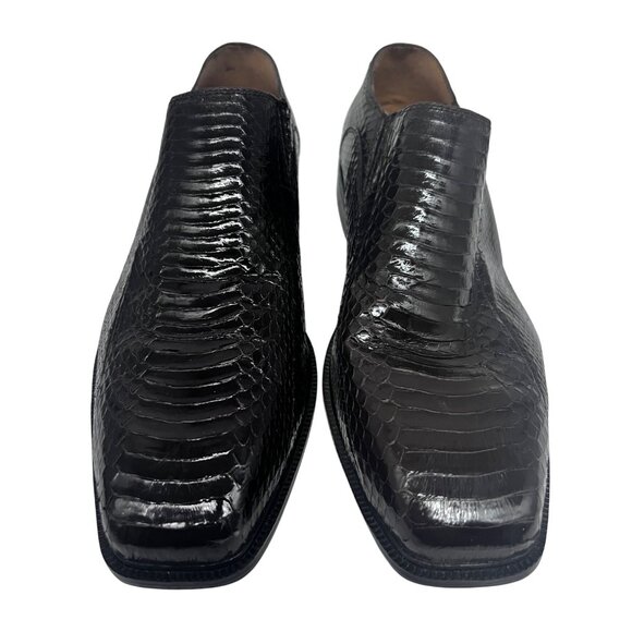 Giorgio Brutini Men Exotic Black Snake Skin Loafers Shoes US 10W Slip On Comfort - Picture 3 of 12